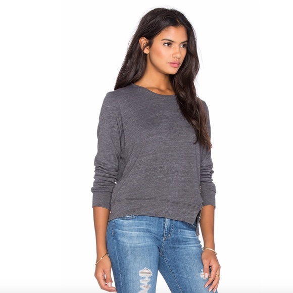 Sundry Side Zip Pullover in Dark Grey - Picture 2 of 7